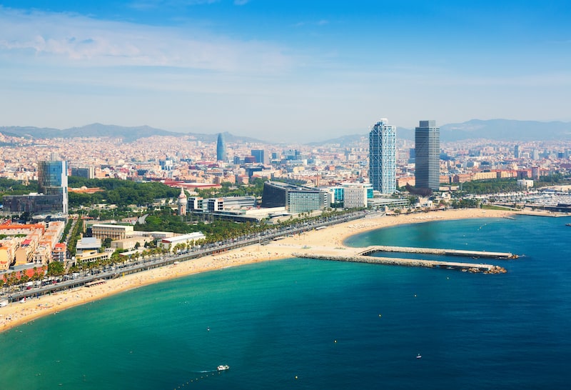 Barcelona vista aérea de las playas